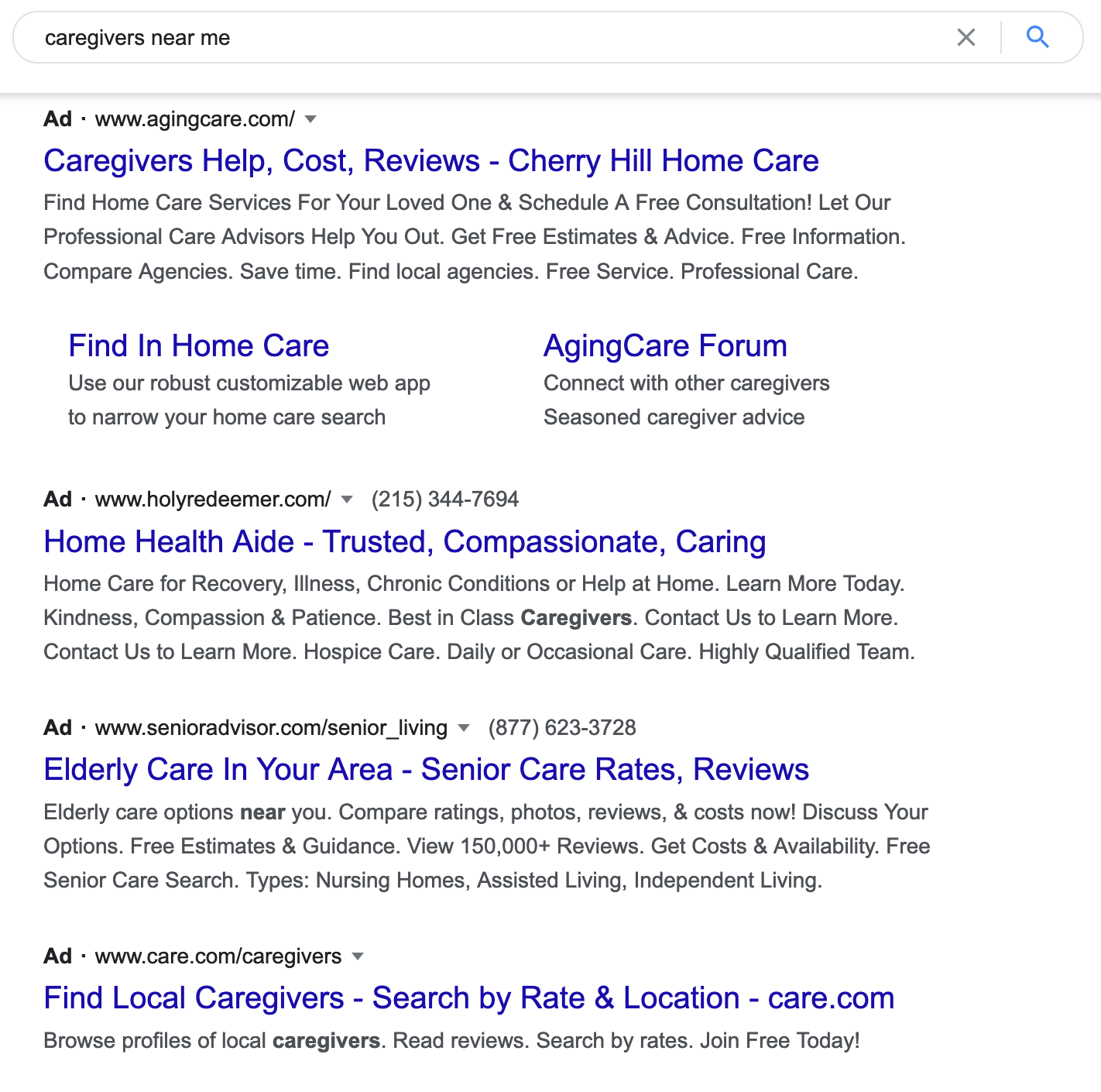 ppc ads for home care agency